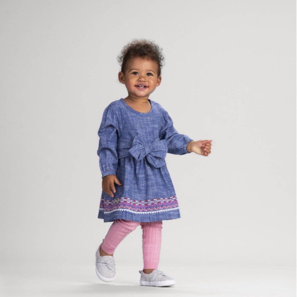 HATLEY BABY Dolled Up Embroidered Chambray Baby Woven Dress18 - 24M EUC